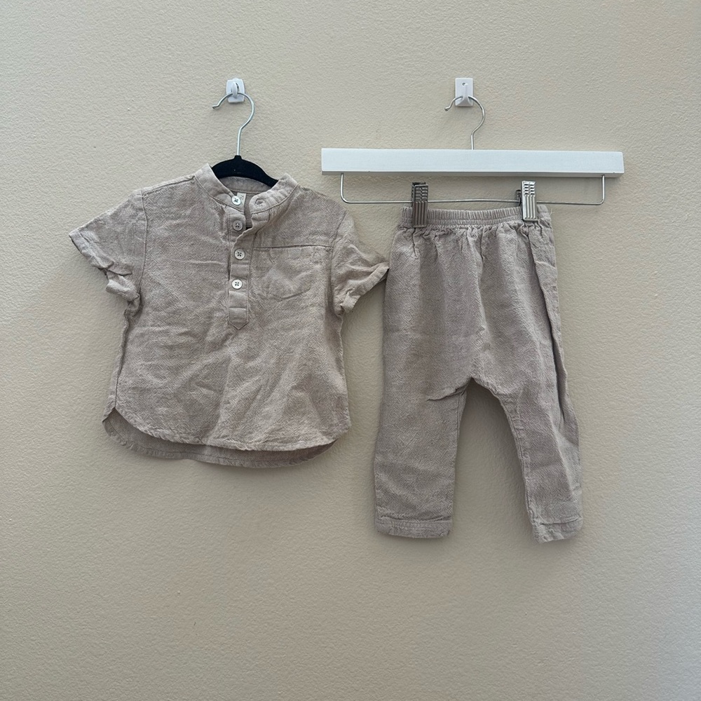 Rylee + Cru Linen Blend 2 Piece Set 12/18 M